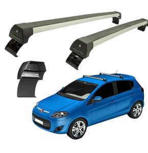 Rack de Teto Novo Palio 2012 a 2017 4 Porta Sports Prata  LONG LIFE