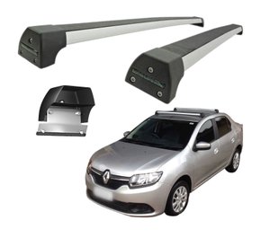 Rack de Teto Sandero 2015 a 2019 ou Logan 2014 a 2019 Sports Prata LONG LIFE  