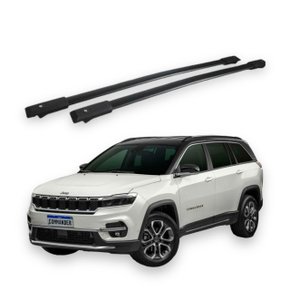Rack de Teto Travessa Jeep Comander 2022 a 2024 com Longarina Integrada Preto em Aço - NEW LIFE