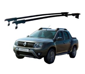Rack de Teto Oroch e Duster 2015 a 2019 com Longarina Preto em Aço - NEW LIFE 