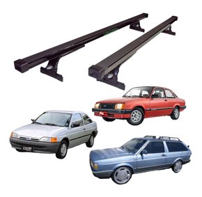 Rack de Teto Travessa Para Carros com Calha no Teto Preto em Aço NEW LIFE