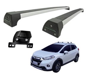 Rack de Teto WRV WR-V 2017 2018 2019 2020 com Longarina Prata Sports LONG LIFE