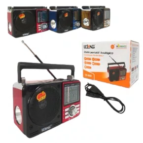RADIO RELOGIO USB CARTAO SD MP3 AM FM SW LANTERNA LE-666