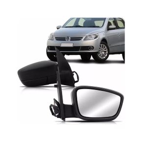 Retrovisor Externo Gol Saveiro Voyage G5 2008 a 2012 4 Portas Menor Preto Regulagem Elétrico Lado Esquerdo Motorista METAGAL