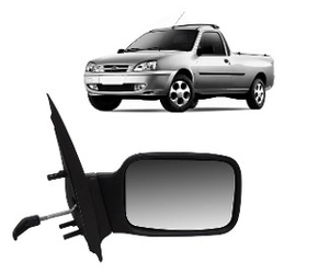 Retrovisor Externo Courier 1997 a 2009 Com Controle Interno Manual Lado Esquerdo Motorista RETROVEX