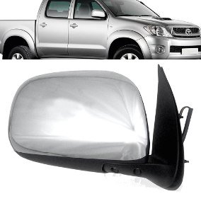 Retrovisor Externo Hilux 2005 a 2015 Cromado Regulagem Elétrico Com Pisca Lado Direito Caroneiro ZEENE