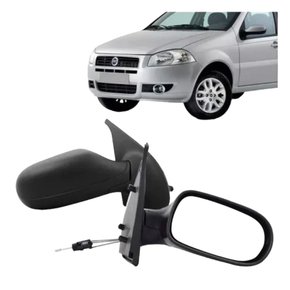Retrovisor Externo Palio 2 Portas 2008 a 2011 Strada 2008 a 2011 Com Controle Interno Manual Lado Esquerdo Motorista METAGAL