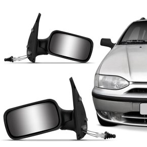 Retrovisor Externo Palio Siena Palio Weekend 4 Portas 1996 a 2000 Com Controle Interno Manual Lado Esquerdo Motorista MIRROR