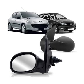 Retrovisor Externo Peugeot 206 207 1999 a 2014 Com Controle Interno Manual Lado Direito Caroneiro RETROVEX