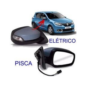 Retrovisor Externo Sandero 2015 a 2018 Logan 2014 a 2018 Regulagem Elétrico Com Pisca Lado Direito Caroneiro MIRROR