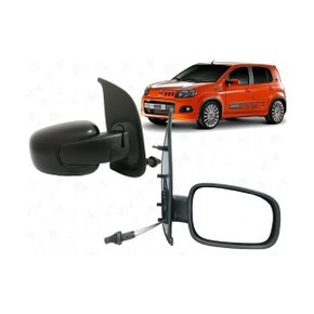Retrovisor Externo Uno Vivace Way 4 Portas 2010 a 2014 Com Controle Interno Lado Esquerdo Motorista RETROVEX