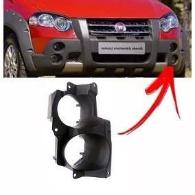 Suporte Farol Milha Auxiliar Palio Strada Locker 2012 a 2019 Esquerdo Motorista
