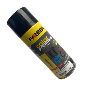 Tinta Spray Preto Brilhoso Uso Geral 400ml FARBEN
