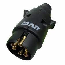 Tomada Macho Engate Reboque Preta 6 Polos Redonda 12v 