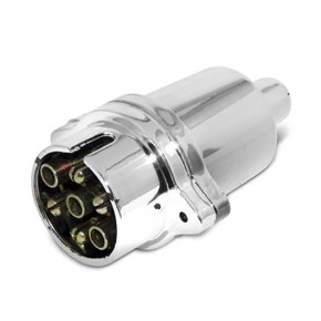 Tomada Macho Engate Reboque Cromada 6 Polos Redonda 12v 