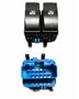 Botão Interruptor Vidro Elétrico Sandero Logan Duster Fluence Megane Duplo Fundo Azul