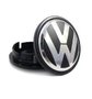 Calotinha Centro Tampa Roda Linha Volkswagen 51mm Preta Com Emblema 1 Unidade