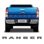 Emblema Faixa Tampa Traseira Ranger 2016 a 2021 Grafite Contorno Preto