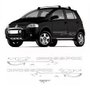 Faixa Lateral Porta Crossfox 2002 a 2009 Prata Completo