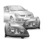 Farol Clio 2003 a 2012 Máscara Cinza Esquerdo Motorista