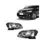 Farol Gol Saveiro Voyage G7 2016 a 2018 Máscara Negra Friso Cromado Foco Simples Esquerdo Motorista TYC