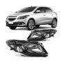 Farol Onix Prisma 2013 a 2019 Mascara Negra Foco Simples Lado Esquerdo Motorista
