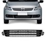 Grade Dianteira Parachoque Gol Saveiro Voyage G5 2008 a 2013 Preto com Friso Cromado Central