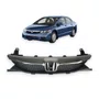 Grade Dianteira Radiador Civic 2009 2010 2011 Preto com Friso Cromado e Emblema