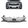 Grade Dianteira Radiador Civic 2009 2010 2011 Preto com Friso Cromado e Emblema