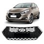 Grade Dianteira Radiador HB20 Hatch Sedan 2016 a 2019 Colmeia Preta Com Arco Cromado