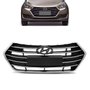 Grade Dianteira Radiador HB20 Sedan 2016 a 2019 Preto Com Friso Cromado