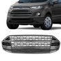 Grade Parachoque Dianteiro Central Ecosport 2013 a 2016 Preta Com Friso Cromado