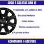 Jogo Calota Aro 13 Uno Way 1987 Até 2013 Preto Brilho