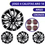 Jogo Calota Aro 14 Argo Cronos Após 2021 Preto Prata