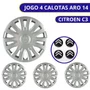 Jogo Calota aro 14 Citroen C3 2007 Até 2013