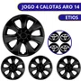 Jogo Calota Aro 14 Etios 2014 Preto 