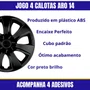 Jogo Calota Aro 14 Etios 2014 Preto 