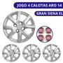  Jogo Calota Aro 14 Fiat Grand Siena EL 2014 