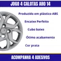 Jogo Calota Aro 14 Fiat Mobi 2017 Até 2018