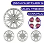 Jogo Calota Aro 14 Fiat Palio Siena 2004 Até 2016 