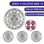 Jogo Calota Aro 14 Fiat Siena Palio Fire ELX 2004 Até 2016 