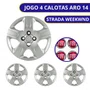 Jogo Calota Aro 14 Fiat Strada Weekend 2014 Até 2020