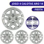 Jogo Calota Aro 14 Ford Fiesta Hatch Sedan 2011 Até 2013
