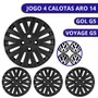 Jogo Calota Aro 14 Gol G5 2009 Preto Cubo Padrão