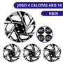 Jogo Calota Aro 14 HB20 Hatch Sedan Após 2024 Preto Prata 