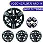 Jogo Calota Aro 14 Kwid 2023 Preta Prata