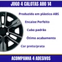Jogo Calota Aro 14 Kwid 2023 Preta Prata