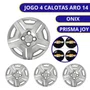 Jogo Calota Aro 14 Onix Prisma Joy 2014 Até 2018