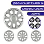 Jogo Calota Aro 14 Renault Sandero Logan Clio 2009 Até 2014
