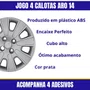 Jogo Calota Aro 14 Volkswagen Gol Voyage 2009 Até 2010